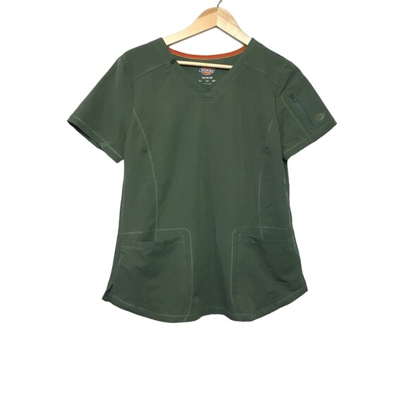 Dickies Scrubs Dynamix‎ V Neck Top DK730 OLV Olive Med - Picture 1 of 8